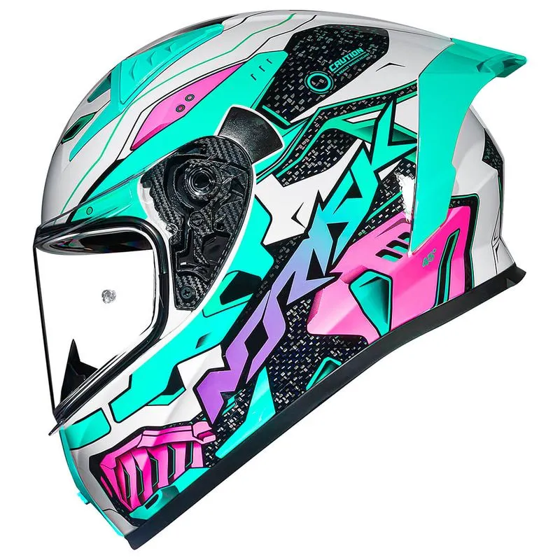 Capacete Original Norisk Flow Robot Branco Verde 56