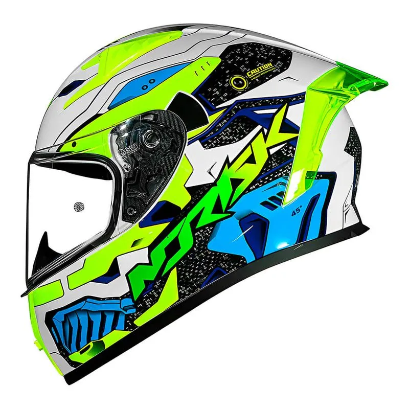 Capacete Original Norisk Flow Robot Branco Amarelo 58