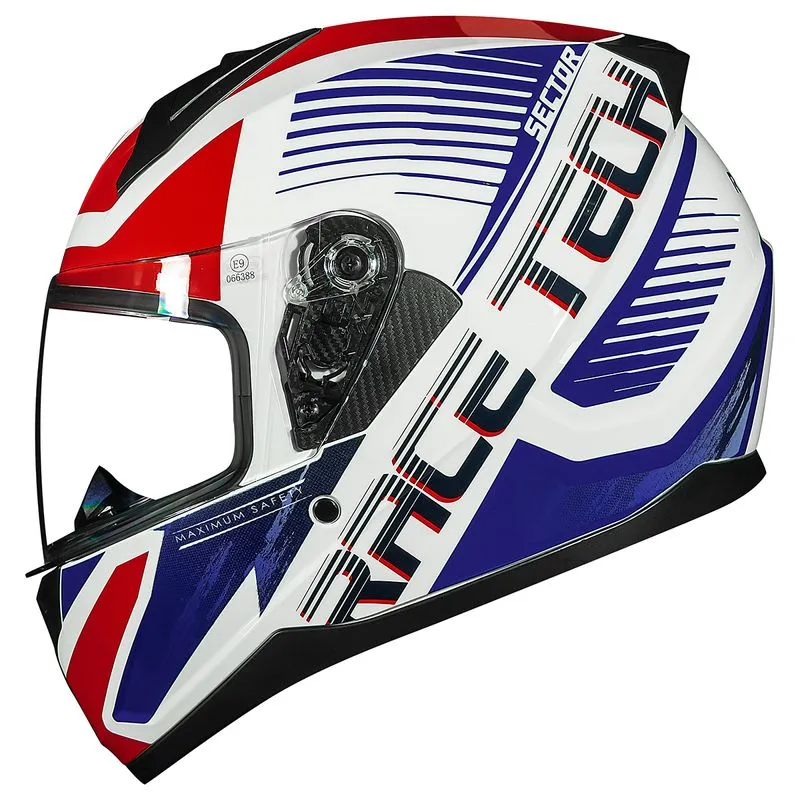Capacete Race Tech Sector Slash Branco Azul 62