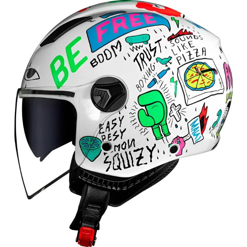 Capacete Original Norisk Orion SV Free Branco Laranja 62