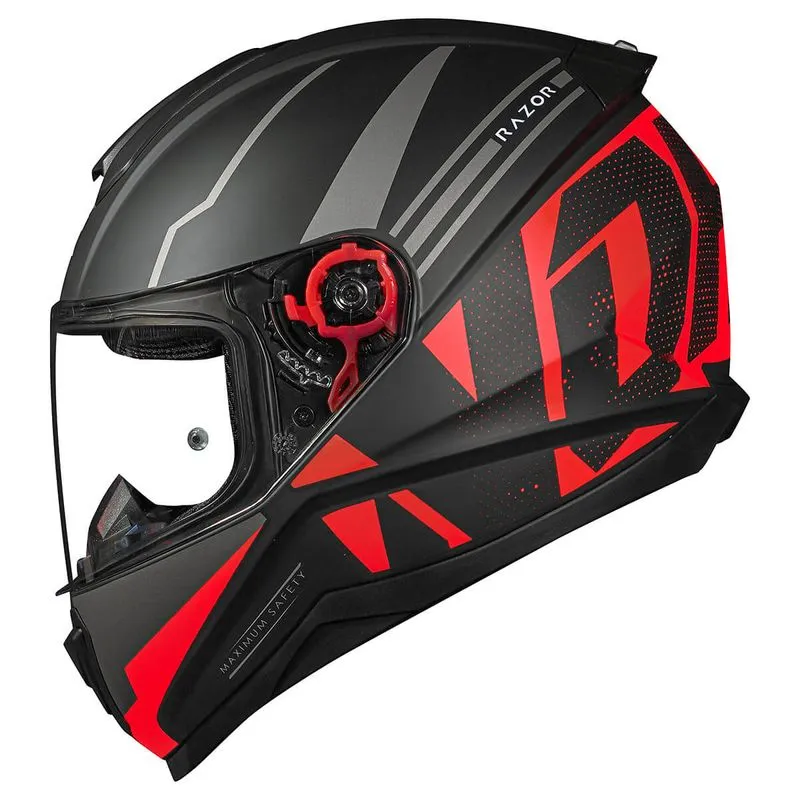Capacete Original Norisk Razor Full Preto Vermelho Fosco 60