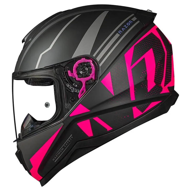 Capacete Original Norisk Razor Full Preto Rosa Fosco 58