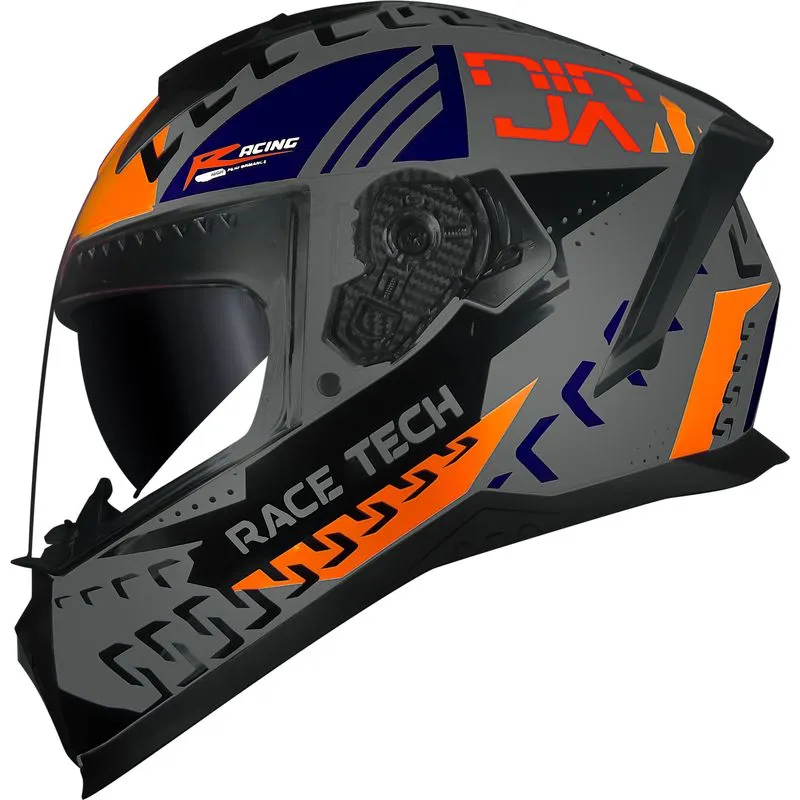 Capacete Fechado Race Tech Volt Ninja Prata Azul 60