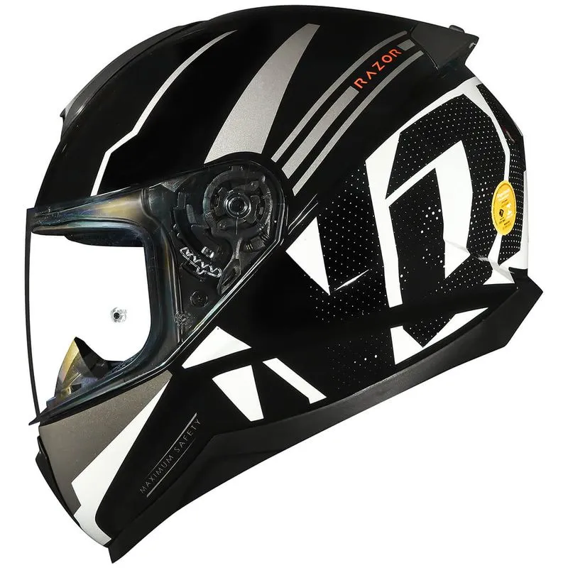 Capacete Original Norisk Razor Full Preto Branco 56