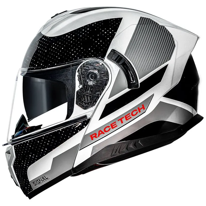 Capacete Race Tech Signal Gear Preto Branco 62