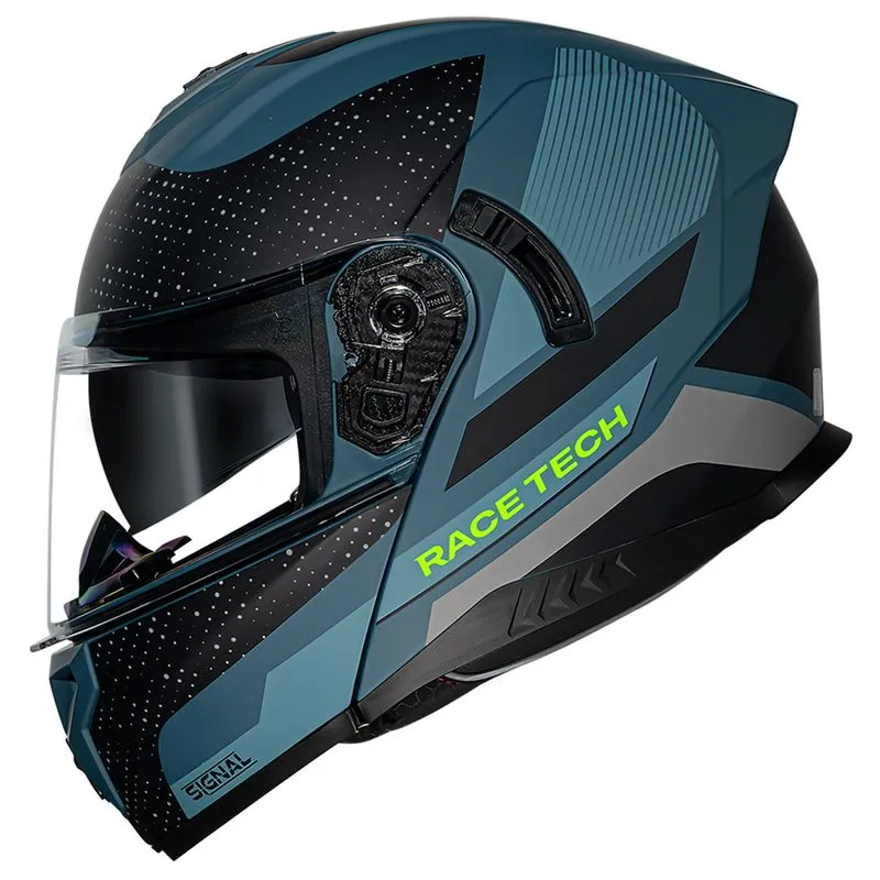 Capacete Race Tech Signal Gear Azul Preto Fosco 60