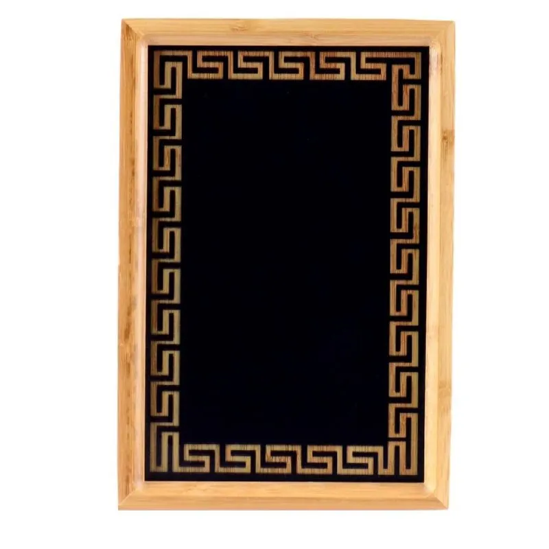 Bandeja Gamela de Madeira Bambu p/ Café Decoração 28x19cm