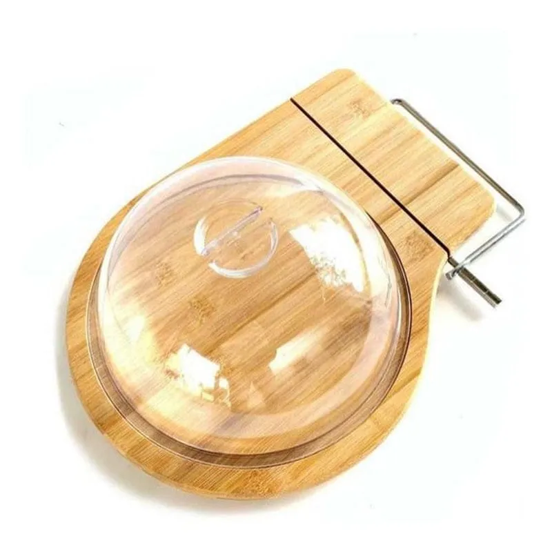 Queijeira Tábua De Bambu Para Frios Queijo Com Guilhotina