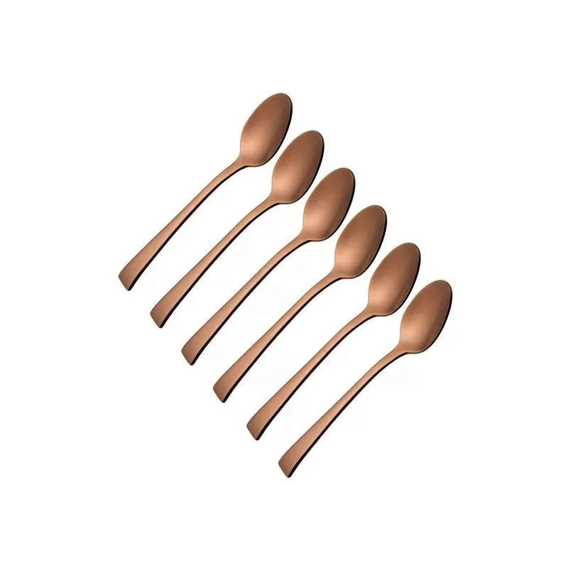 Colher De Café 6 Peças Rose Gold Talheres Aço Inox