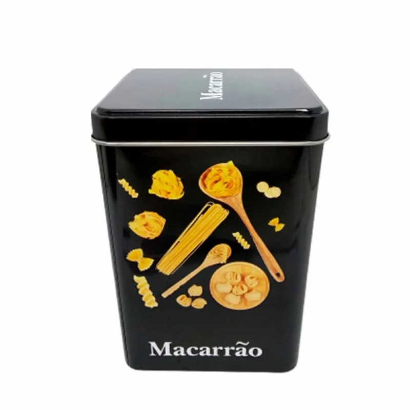 Lata de metal quadrada macarrão 10x15cm Amigold