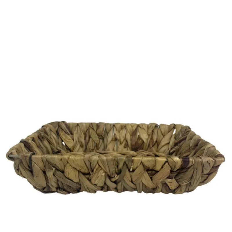 Bandeja Quadrada Organizadora E Decorativa De Palha Natural