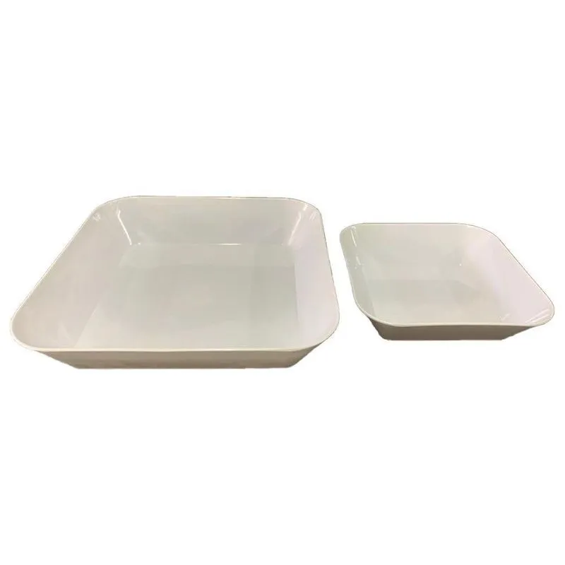 Travessa Quadrada Melamina Kit 2 Peças