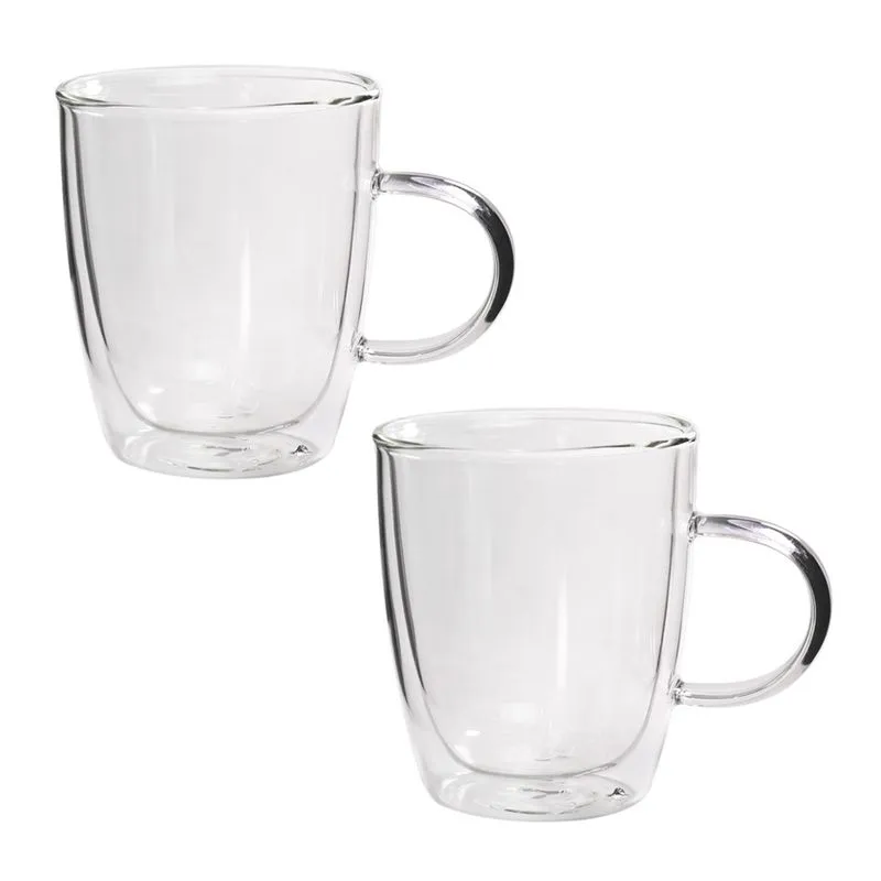 Jogo de 02 xicaras de vidro dupla camada 315ML