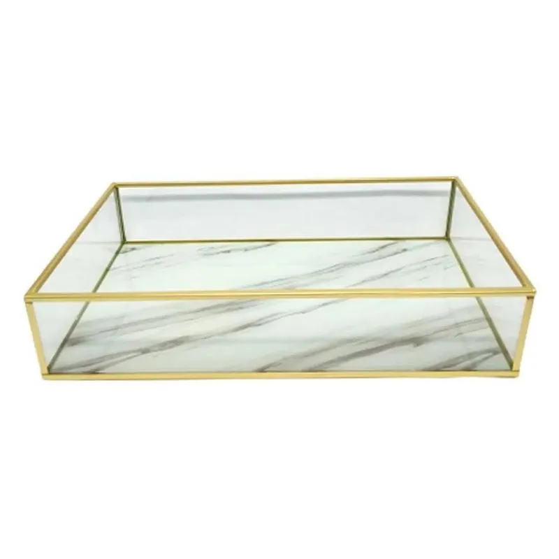 Bandeja Bravadecor Luxo Decorativa 29cm De Vidro