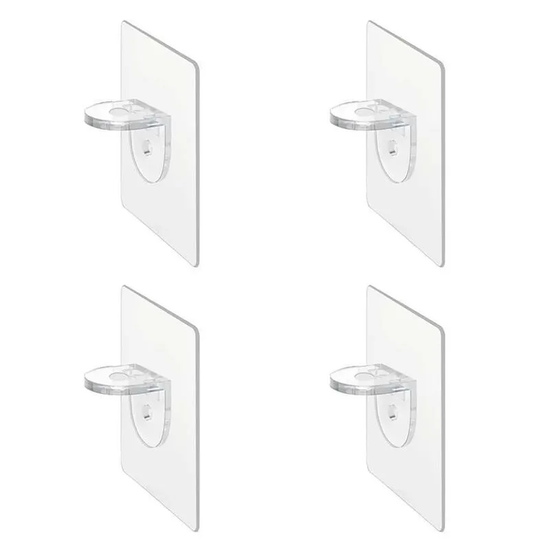 Suporte Prateleira Mão Francesa Adesivo Transparente Kit C/ 4