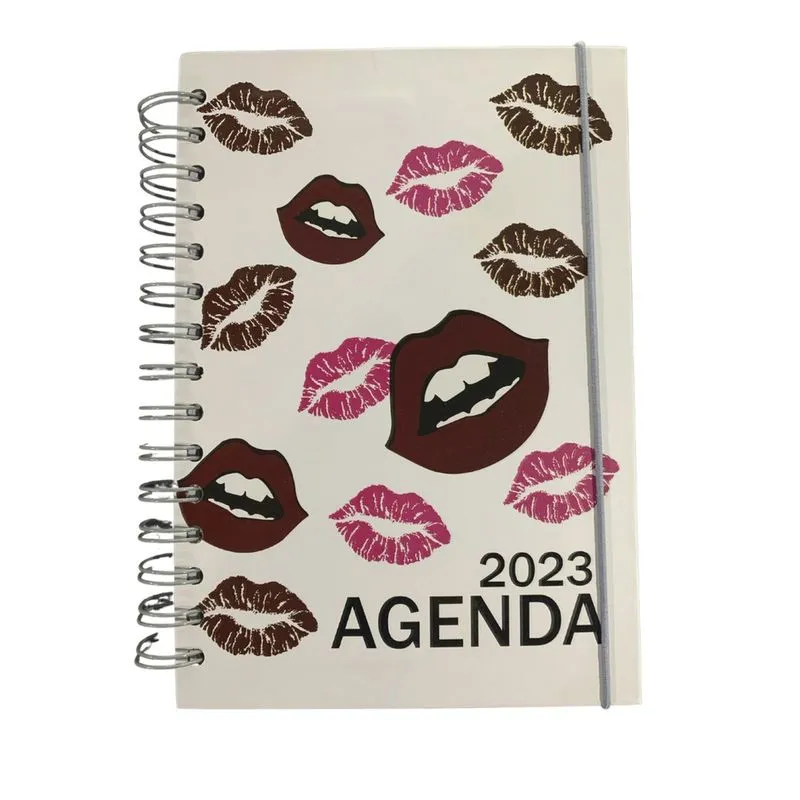 Agenda 2023 Aspiral 15x21 Capa Dura Kiss Decorada - Amigold