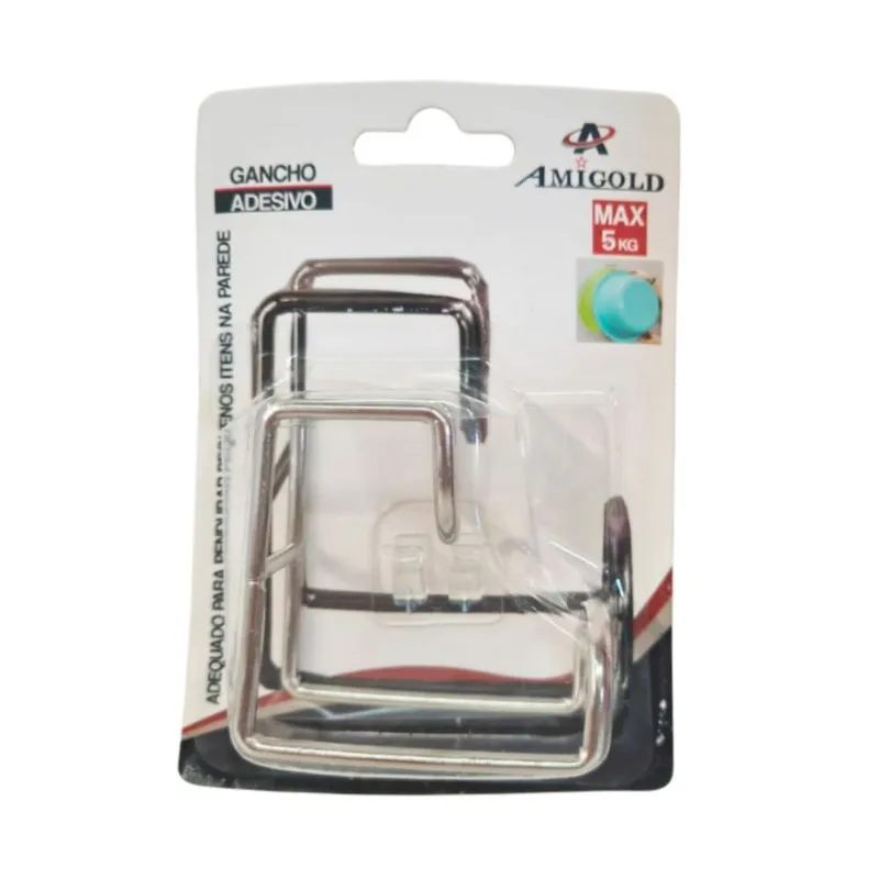 Gancho Metal com Adesivo 4347 Amigold - 2PCS