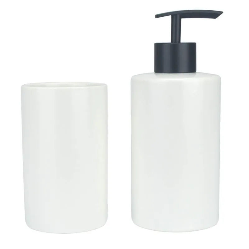 Kit Para Banheiro Lavabo De Porcelana Redondo Clean