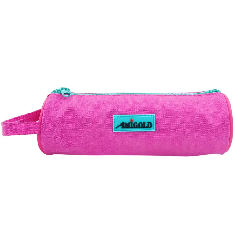 Estojo Escolar C/ Alça 20cm em Tecido Amigold-Pink