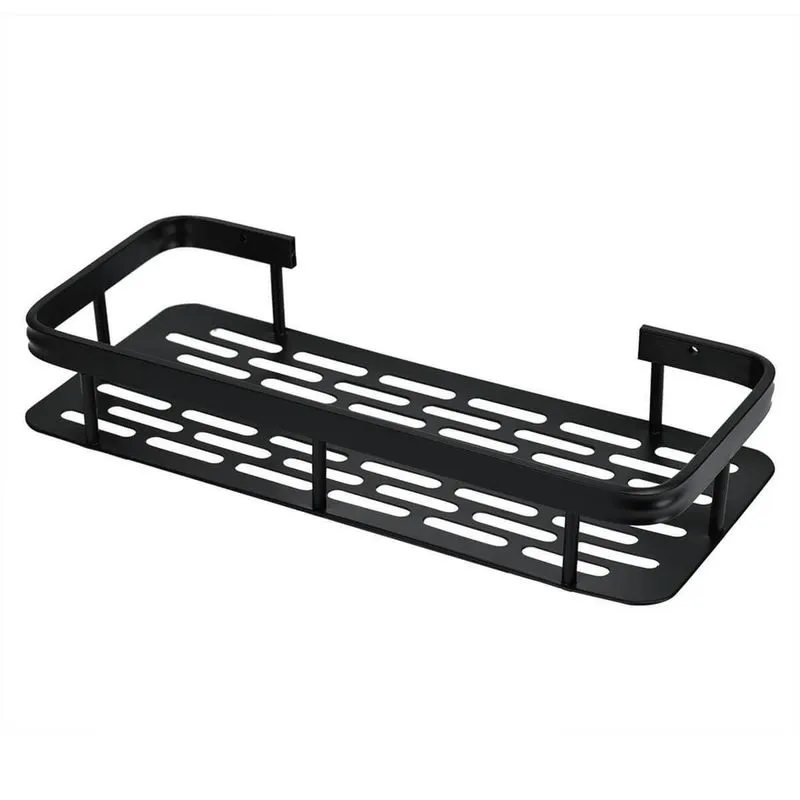 Suporte Multiuso Retangular Banheiro E Cozinha Preto Fosco