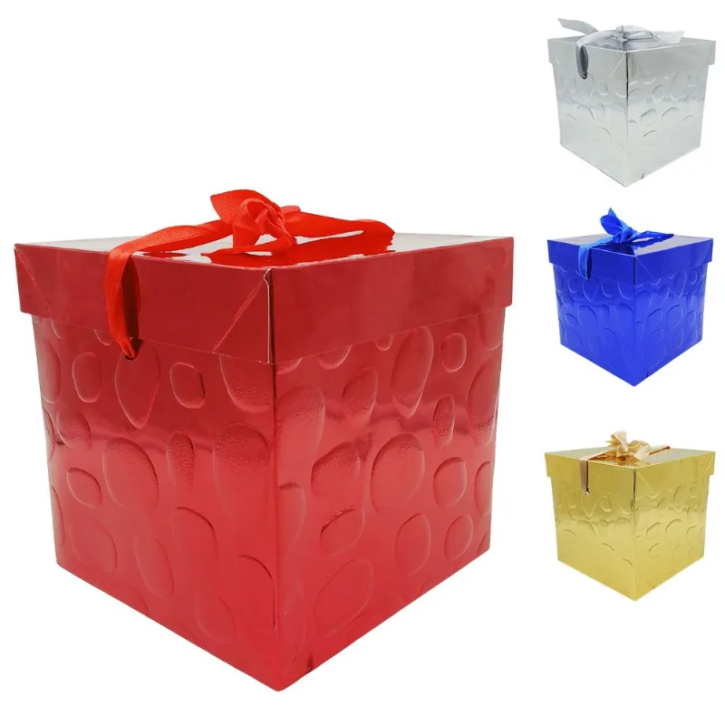 Caixa P/ Presente Bolinhas 15x15cm em Papel Amigold