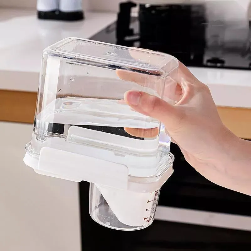 Pote Hermetico Armazenamento Com Bico E Copo Medidor 1000ml