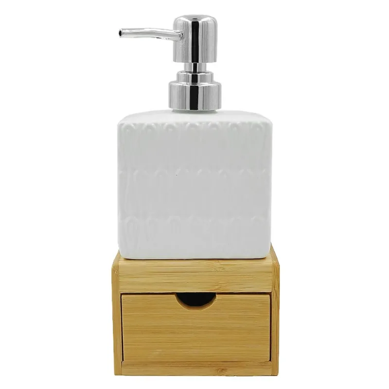 Porta Sabonete Líquido C/ Suporte 21,5cm em Porcelana Amigold