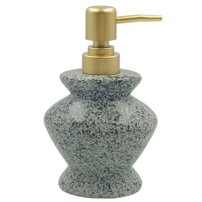 Porta Sabonete Líquido Pedra 17cm em Porcelana Amigold
