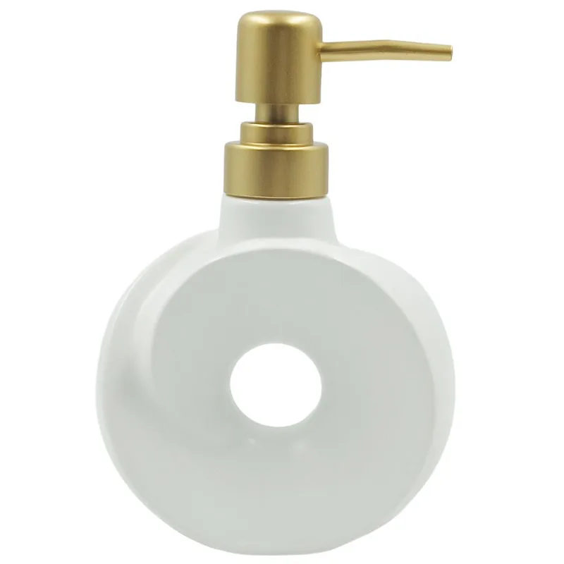 Porta Sabonete Líquido Circulo 17cm em Porcelana Amigold