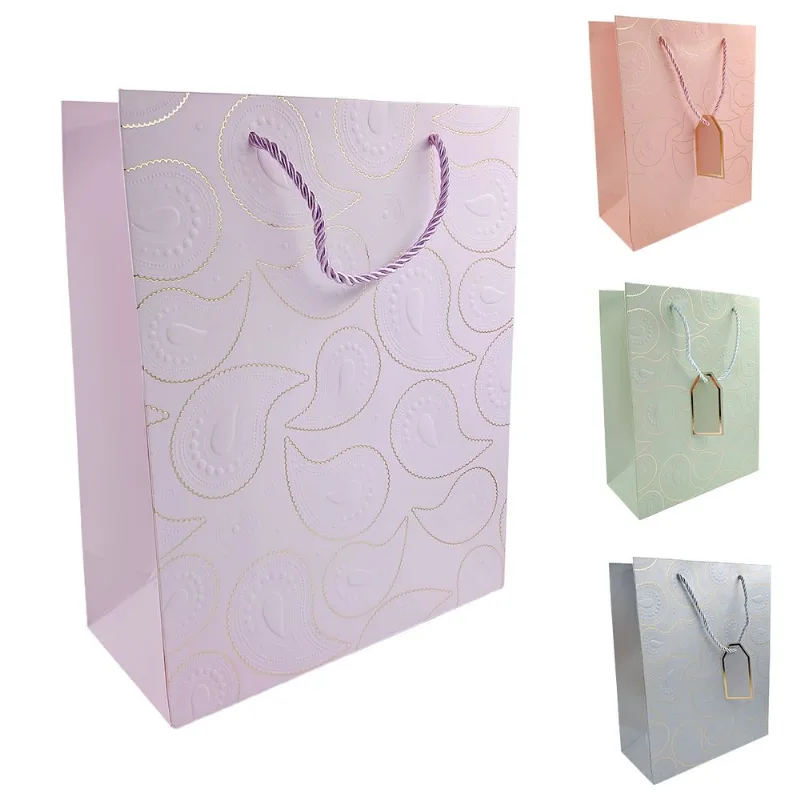 Sacola Paisley P/ Presente 32x12cm em Papel Amigold