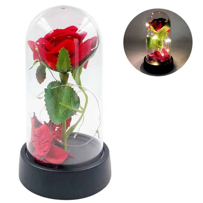 Luminária Rosa Led C/ Cúpula 8x15cm em Plástico Amigold