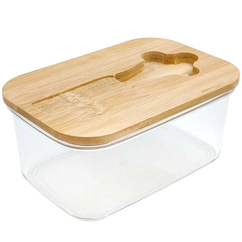Porta Frios C/ Tampa Bambu 15x6cm em Plástico Amigold
