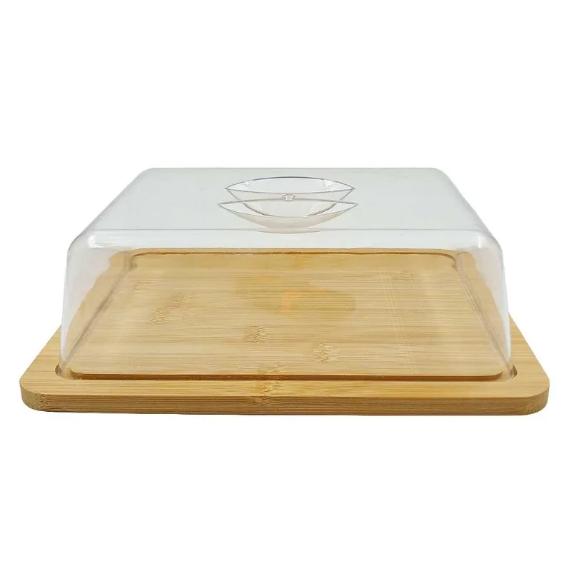Porta Frios C/ Base Bambu 24x19cm em Plástico Amigold
