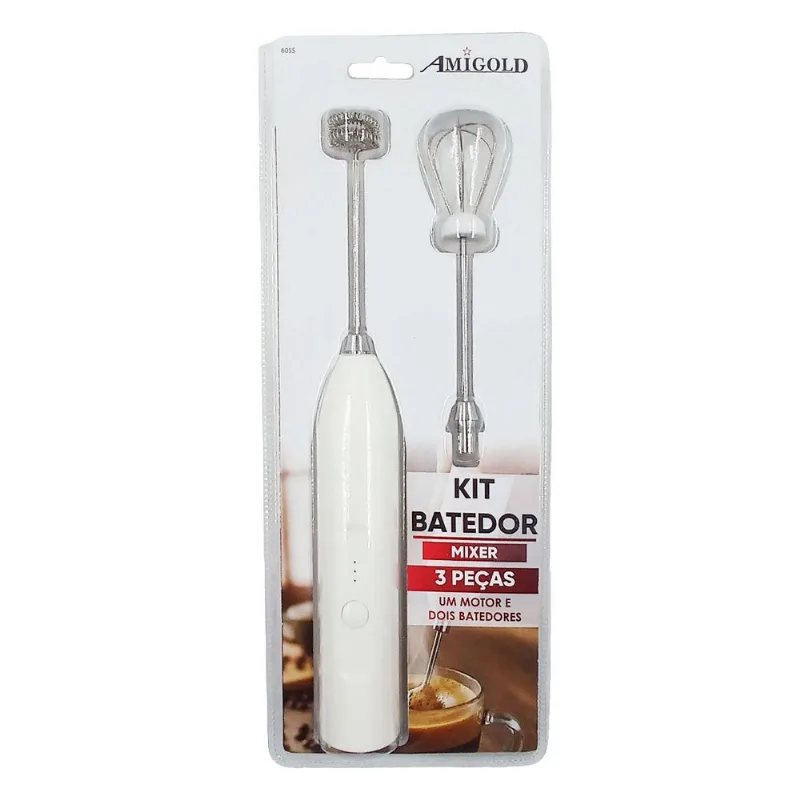 Mixer Portátil 2 em 1 em Plástico Amigold