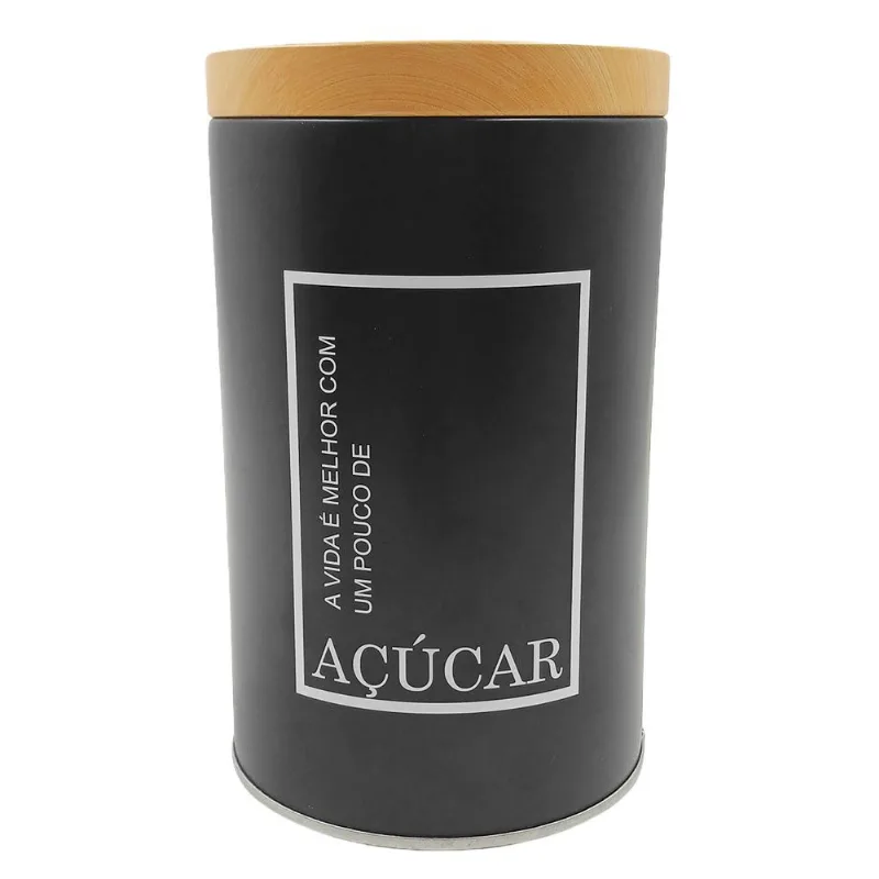 Lata Açucar 14x9cm em Metal Amigold-Modelo 1 Açucar