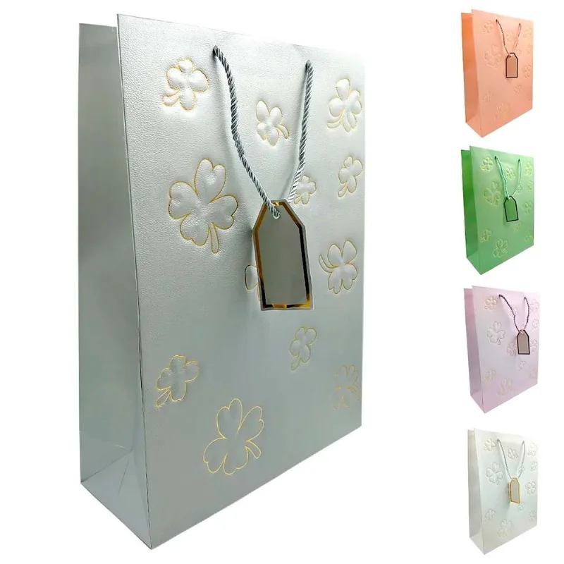 Sacola P/ Presente Trevo 42x12cm em Papel Amigold