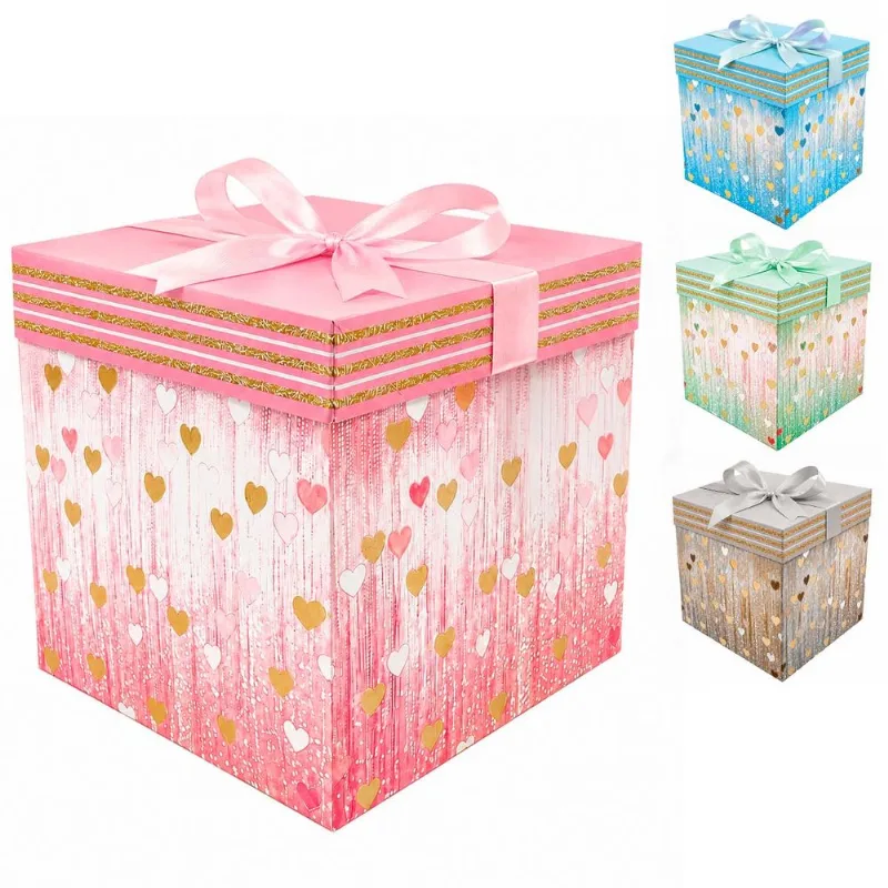 Caixa P/ Presente Heart 15x15cm em Papel Amigold