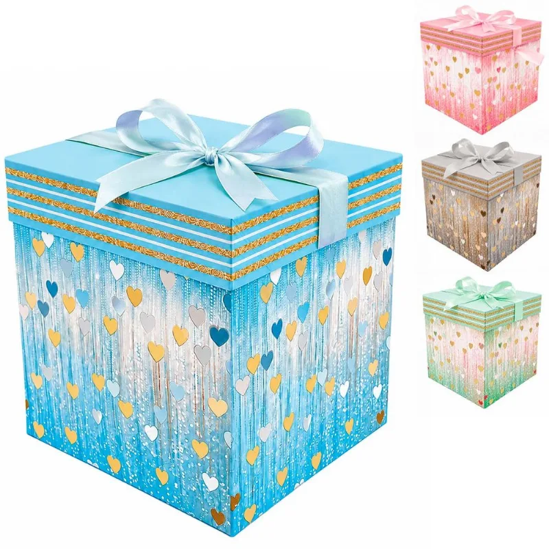 Caixa P/ Presente Heart 22x22cm em Papel Amigold