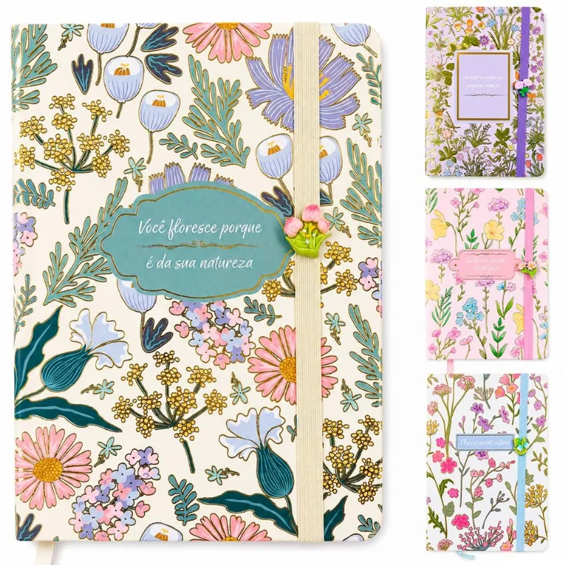 Caderno de Anotaçoes Florecer 21x14cm em Papel Amigold