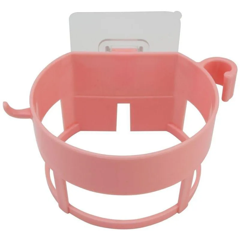 Suporte Para Secador De Cabelo Fácil Aplicação Rosa