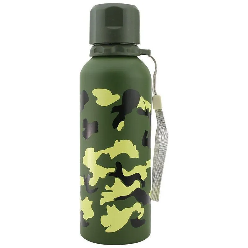 Garrafa Squeeze Aluminio Camuflada Academia Corrida