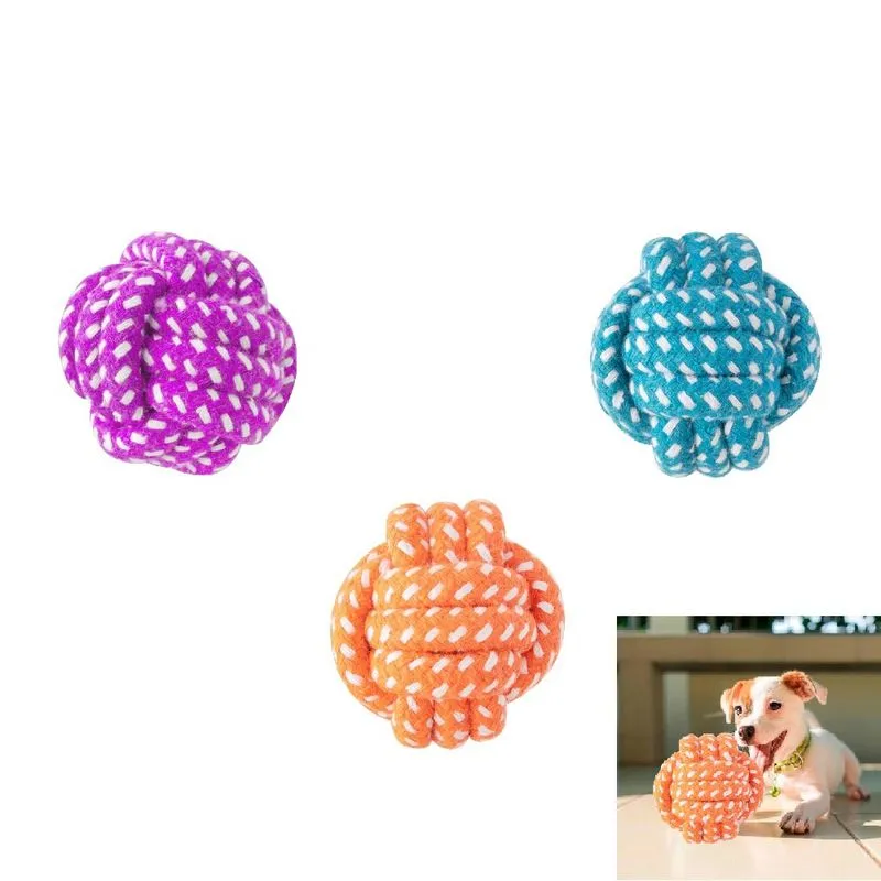 Kit 3 Peças Brinquedo Interativo Pet Bola de Corda Para Cães
