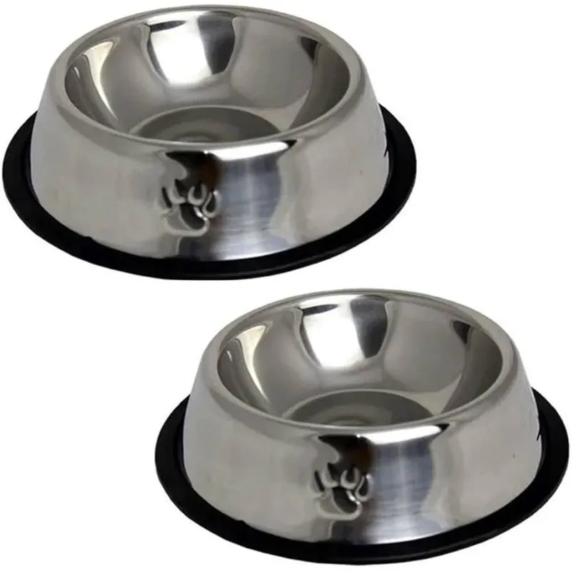 2 Unidades Tigela p- Ração- Água- Cachorro- Gato- Pet- Inox