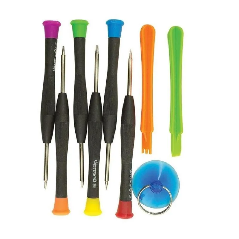Chave De Precisao Celular Kit Manutencao Reparo Computador Notebook Com Ventosa E Chaves Philips Tork 9 Peças