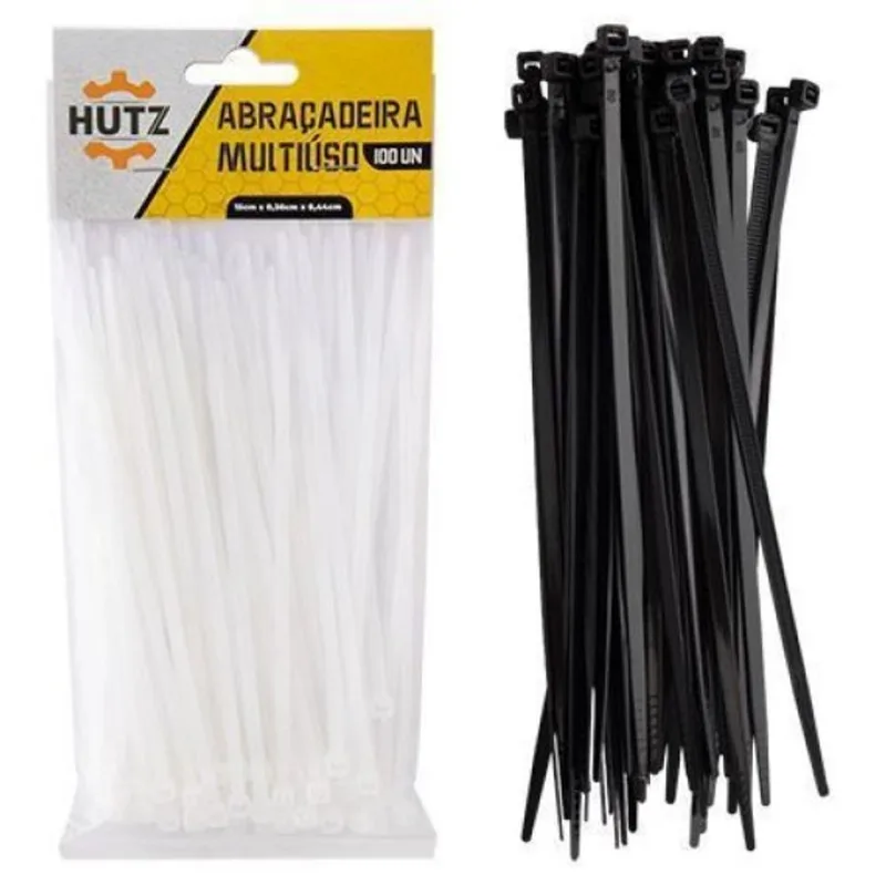 Abraçadeiras de Nylon c/ 100 Unidades -15 x0,36 x 0,44cm - Hutz