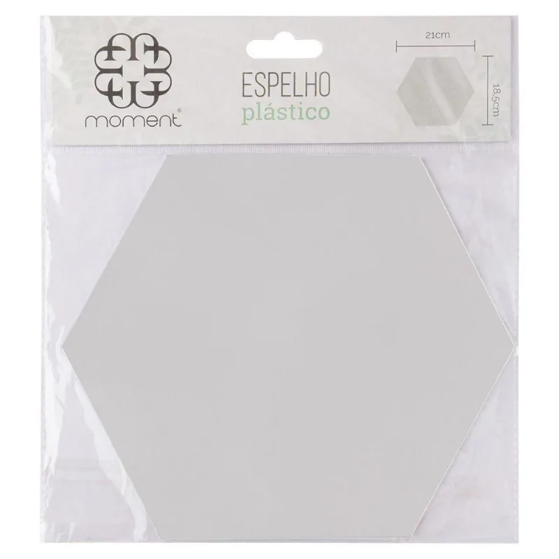 Espelho Adesivo Hexagonal Plastico 21x18,5x1cm