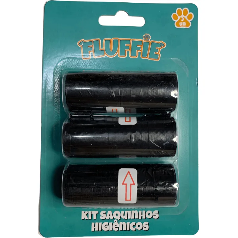 Kit 3 Rolos de Saquinhos Higiênicos 21,5x29cm