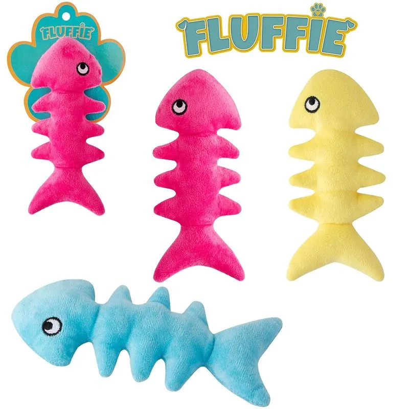 Brinquedo peixe de pelúcia com som fluffie