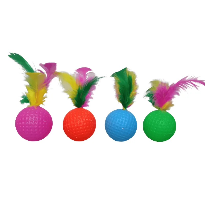 Brinquedo Pet Bolinha C/ Penas - Modelos Sortidos - Fluffie
