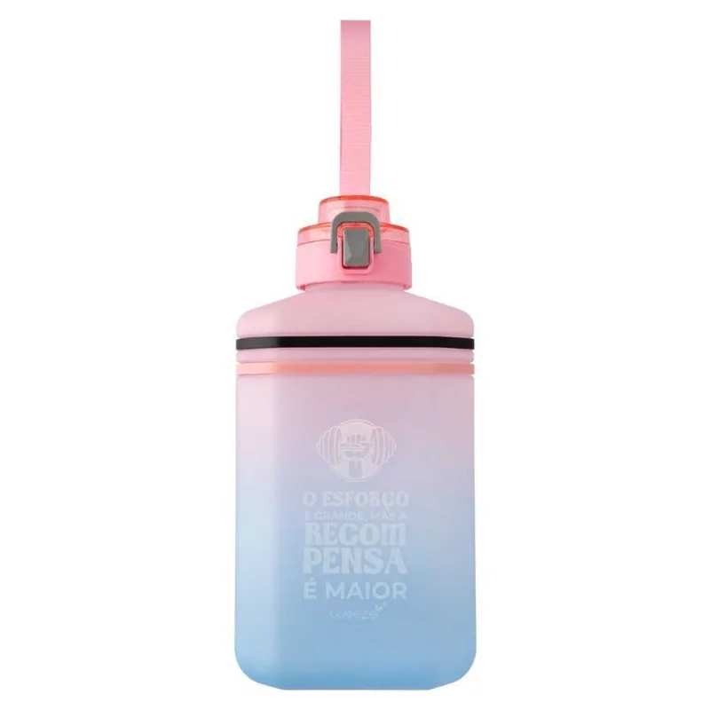 Garrafa Mini Galão C/ Alça 2,2L em Plástico Weeze-Rosa